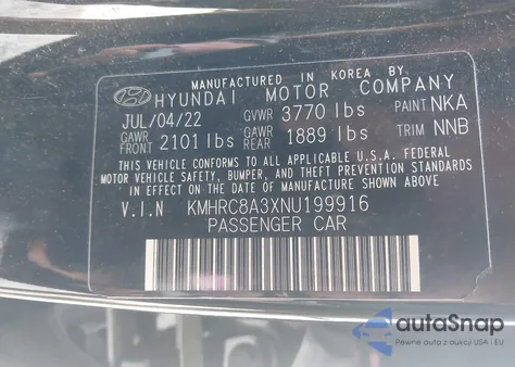 2022 Hyundai Venue Sel from USA, damaged, VIN KMHRC8A3XNU199916